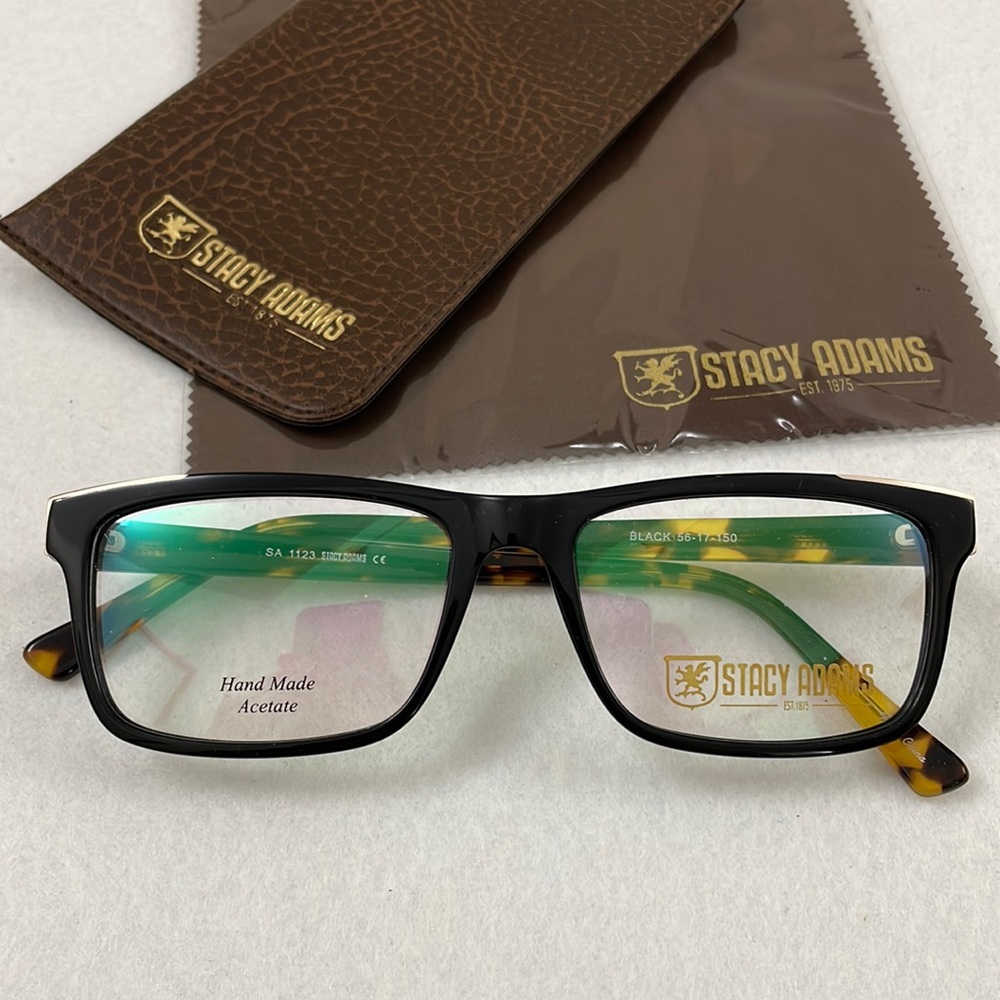 NWT Stacy Adams Glasses model 1123 with Case and Lens Cloth